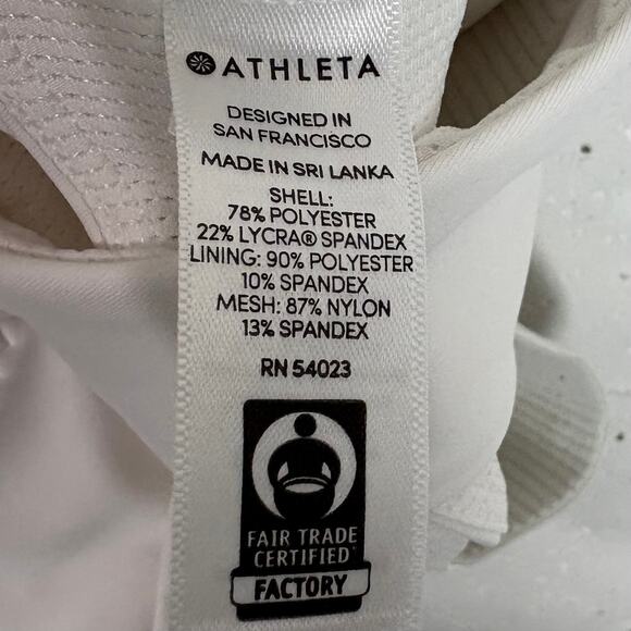 Athleta Zone Bra White Powervita Fabric Strappy Back Removable Cups Size Medium - Picture 6 of 9